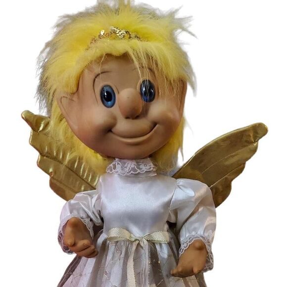 Troll Vintage Holiday Time Animated 22" Troll Figure. Troll Angel. RARE. Works. - Picture 4 of 15